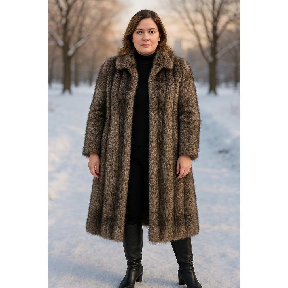 Vintage Alaskan Custom Furs 52" Natural Raccoon Coat w/ Dior Lining & Appraisals